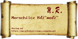 Merschilcz Rómeó névjegykártya